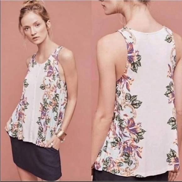 Akemi + Kin Floral Print Boho Tank Top Size XS - Picture 1 of 5